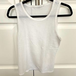 White Jersey tank top.